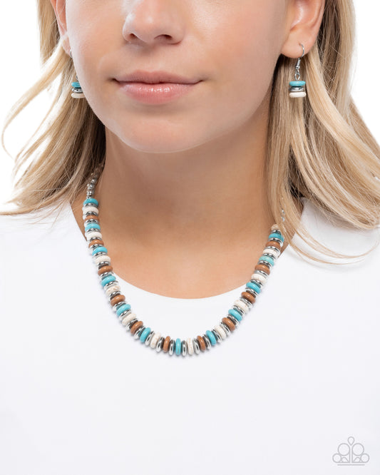 Straightforward Stones - Blue - Paparazzi Necklace Image