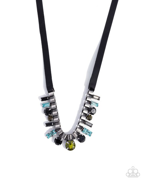 Ribbon Reveal - Green - Paparazzi Necklace Image