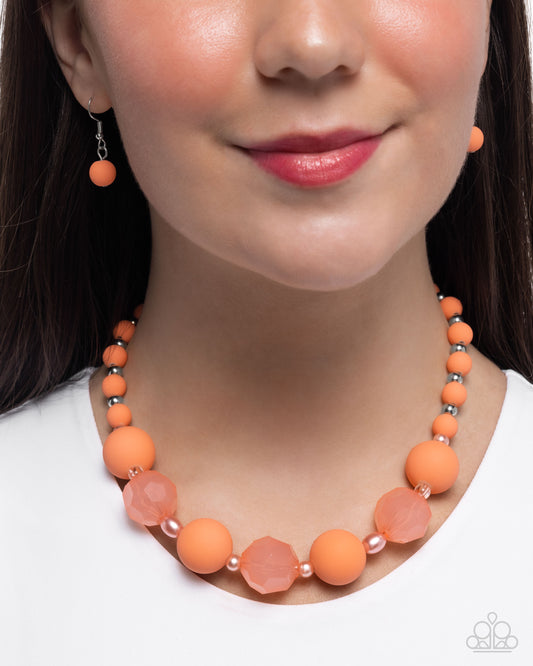 Suddenly Slanted - Orange - Paparazzi Necklace Image