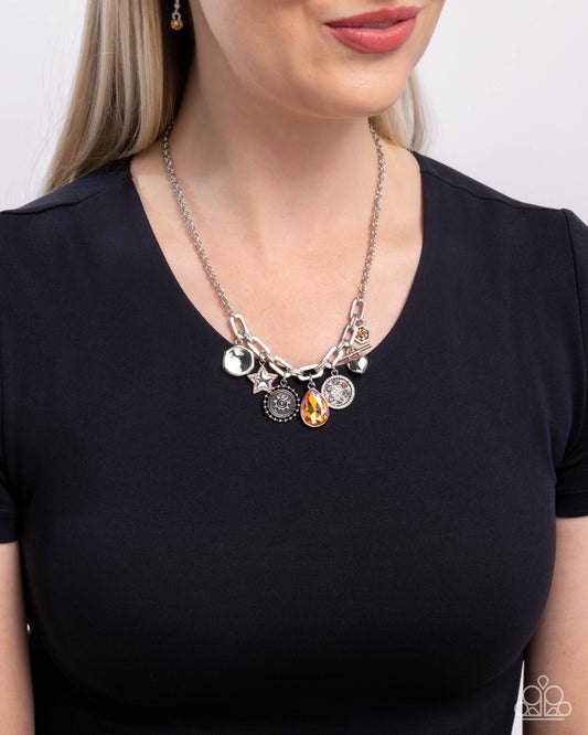 Welcome to the Show - Orange - Paparazzi Necklace Image