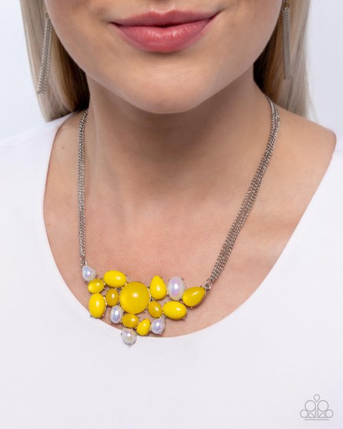 Shimmery Supply - Yellow - Paparazzi Necklace Image