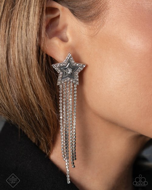 Currently Cosmic - White - Paparazzi Earring Image