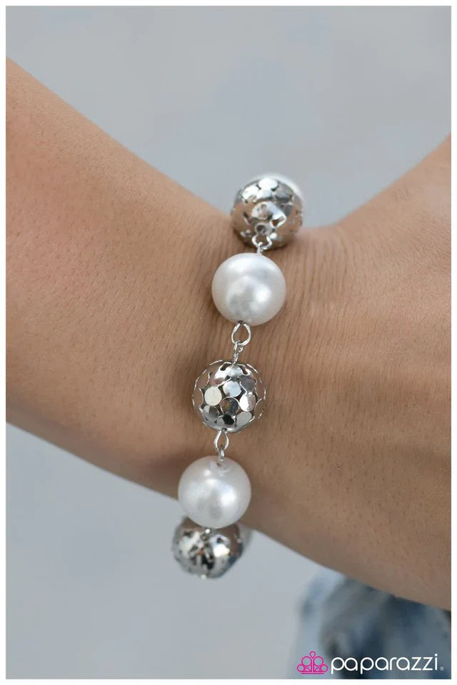 Paparazzi Bracelet ~ P.S. I Love You - White