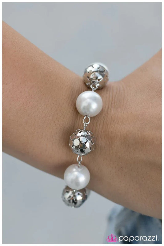 Paparazzi Bracelet ~ P.S. I Love You - White