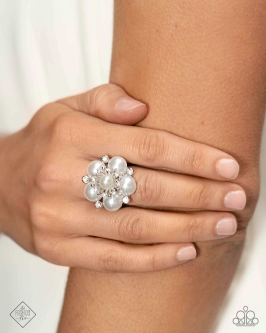 Friendly Flair - White - Paparazzi Ring Image