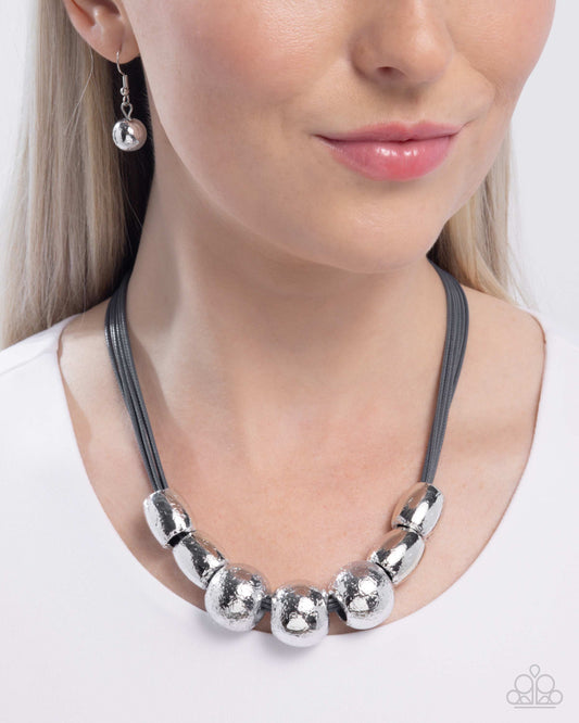 Powerhouse Push - Silver - Paparazzi Necklace Image