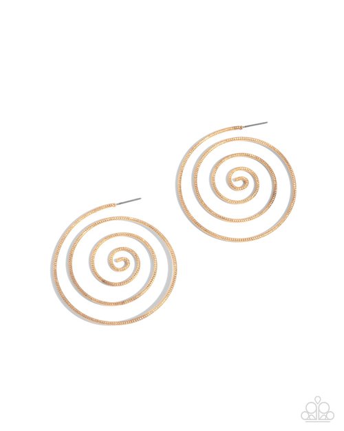 Seize the Spiral - Gold - Paparazzi Earring Image