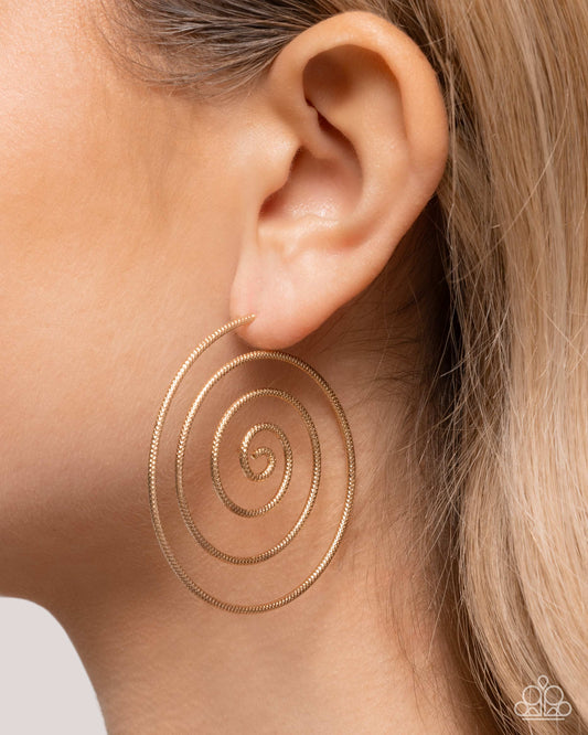 Seize the Spiral - Gold - Paparazzi Earring Image