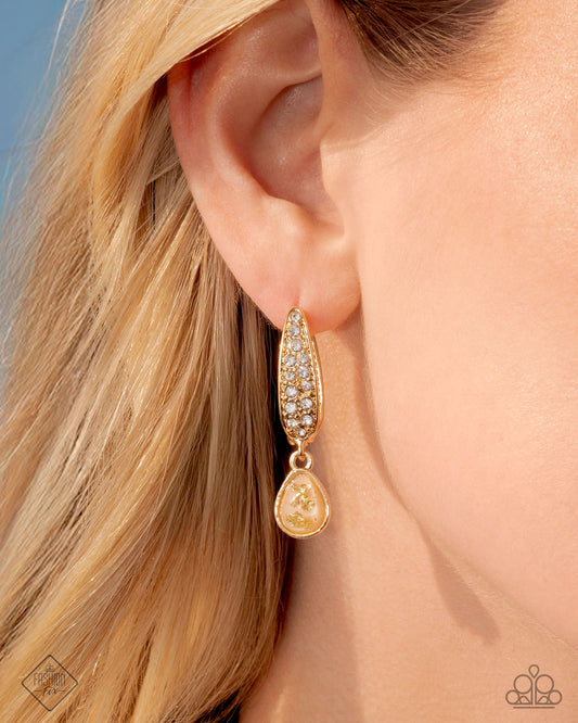 Cheerful Care - Gold - Paparazzi Earring Image