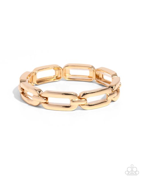 Symmetrical Sheen - Gold - Paparazzi Bracelet Image