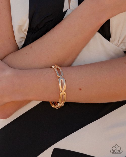Symmetrical Sheen - Gold - Paparazzi Bracelet Image