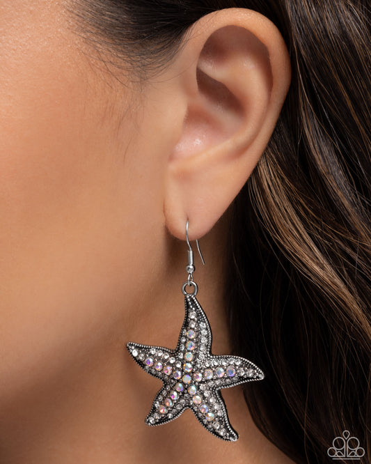 Starfish Spectacle - White - Paparazzi Earring Image