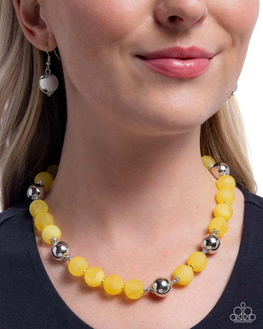 Brilliant Ballroom - Yellow - Paparazzi Necklace Image