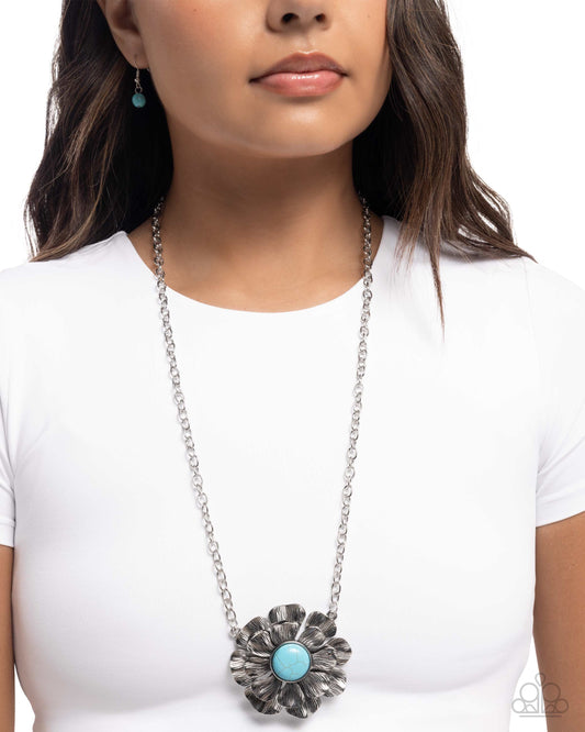 Floral Form - Blue - Paparazzi Necklace Image