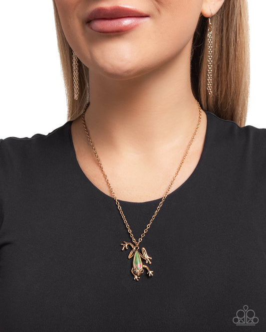 Flashy Tree Frog - Paparazzi Necklace Image