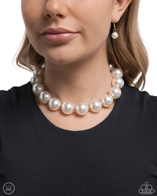 Pronounced Pearls - Paparazzi Necklace Image