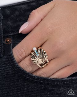 Seashell Side - Blue - Paparazzi Ring Image