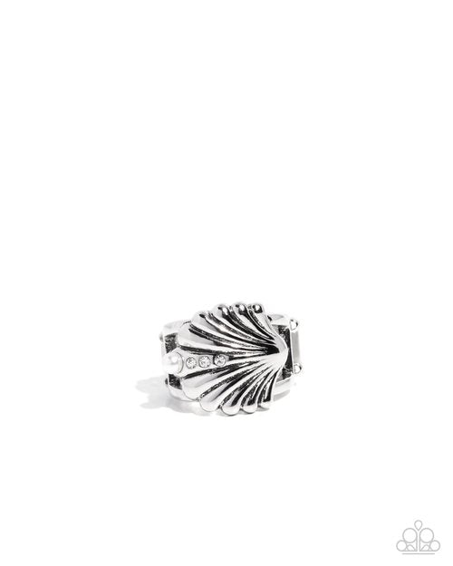 Seashell Side - White - Paparazzi Ring Image