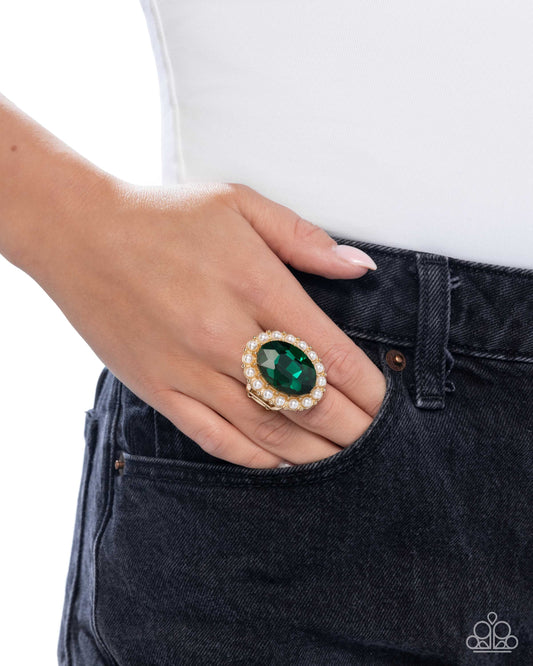 Officially Optimistic - Green - Paparazzi Ring Image