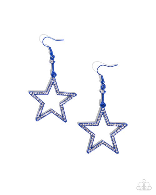 Steady Stars - Blue - Paparazzi Earring Image