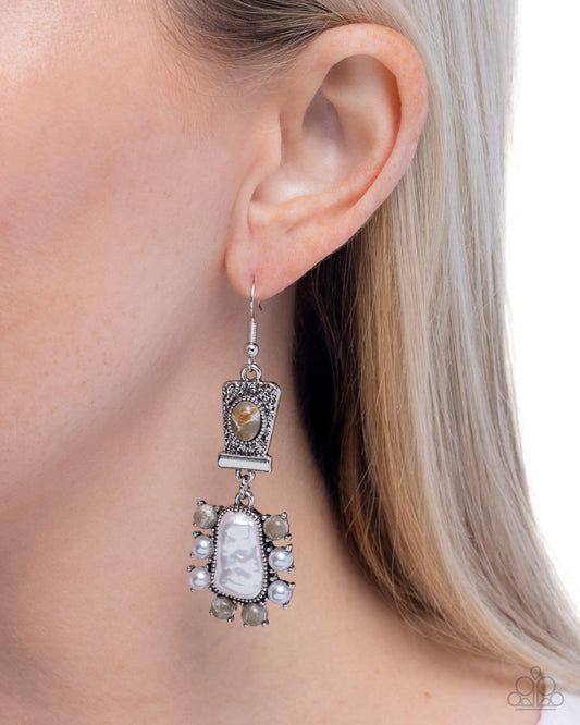 Synthetic Serenity - Silver - Paparazzi Earring Image
