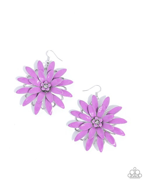 Floral Feeling - Purple - Paparazzi Earring Image