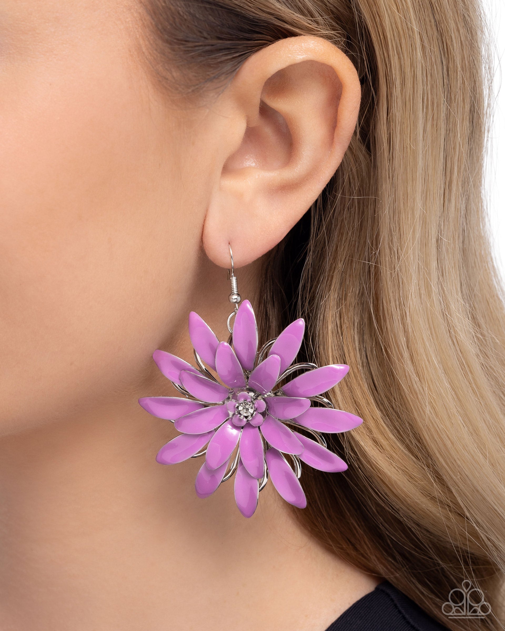 Floral Feeling - Purple - Paparazzi Earring Image