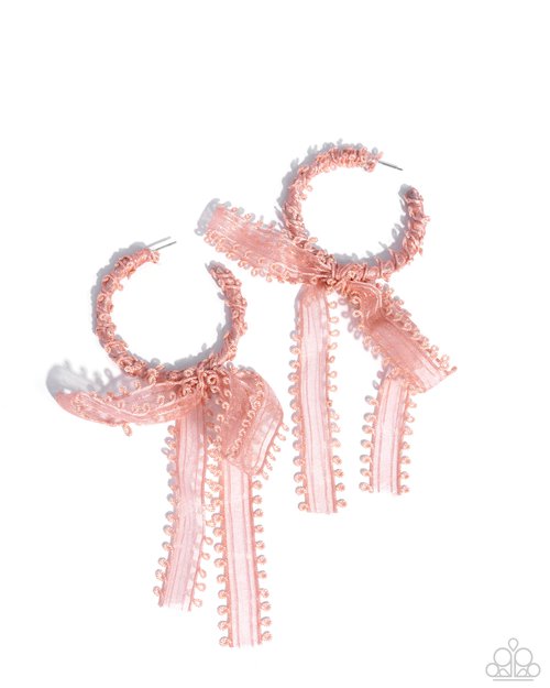 Brand New Bow - Pink - Paparazzi Earring Image