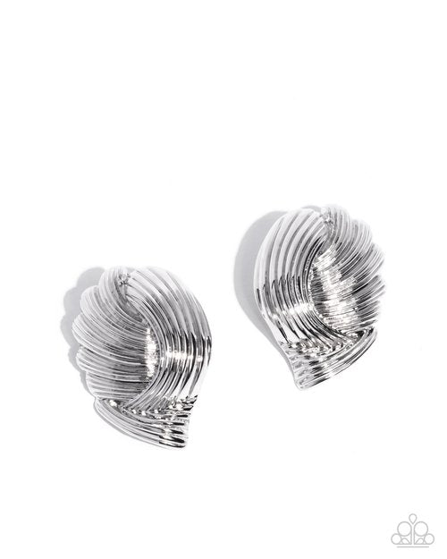Carnivale Confidence - Silver - Paparazzi Earring Image