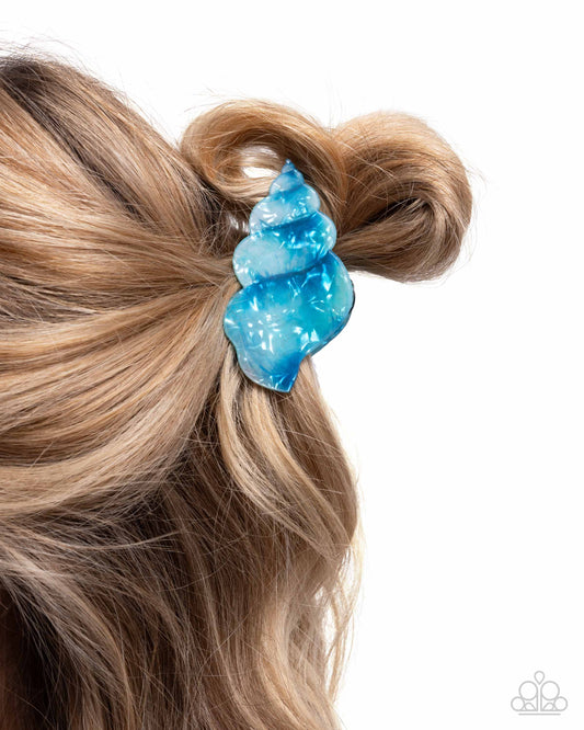 Smooth Seashell - Blue - Paparazzi Hair Accessories Image
