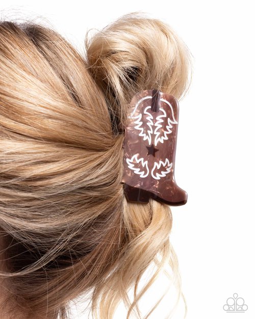 Boot Scootin Behavior - Brown - Paparazzi Hair Accessories Image