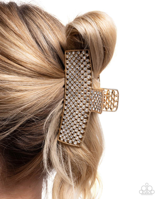 Glittery Gesture - Gold - Paparazzi Hair Accessories Image