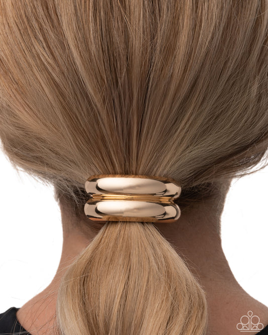 Headlining Hair Toss - Gold - Paparazzi Hair Accessories Image