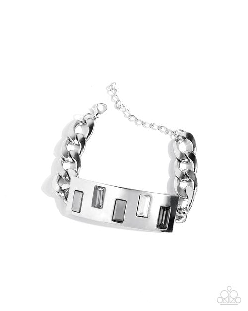 Staggered Shimmer - Silver - Paparazzi Bracelet Image