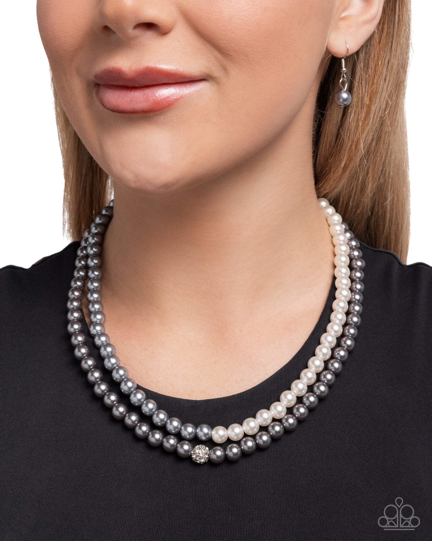 Pearly Paladin - Silver - Paparazzi Necklace Image