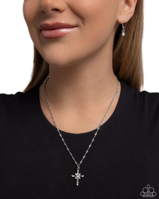 Graceful Glory - White - Paparazzi Necklace Image
