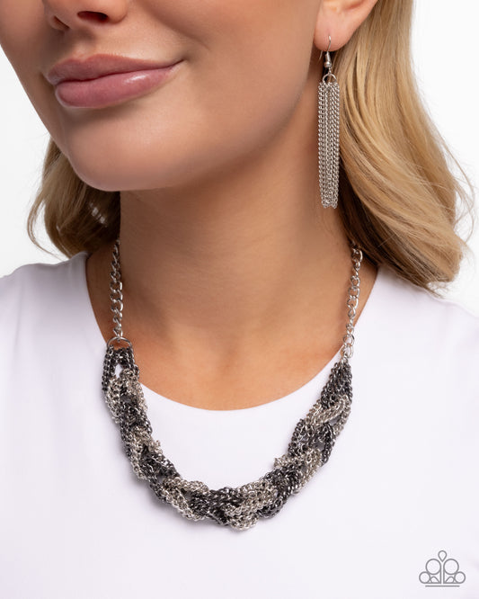 Braided Breakthrough - Silver - Paparazzi Necklace Image