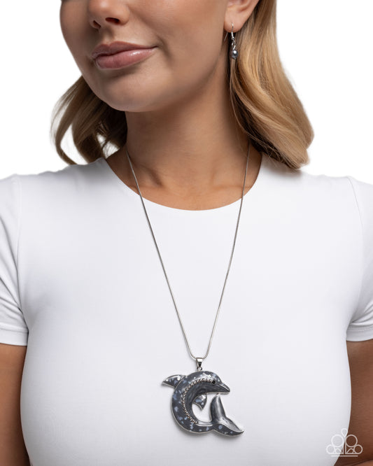 Dolphin Dive - Silver - Paparazzi Necklace Image