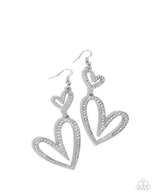 Power Couple - White - Paparazzi Earring Image