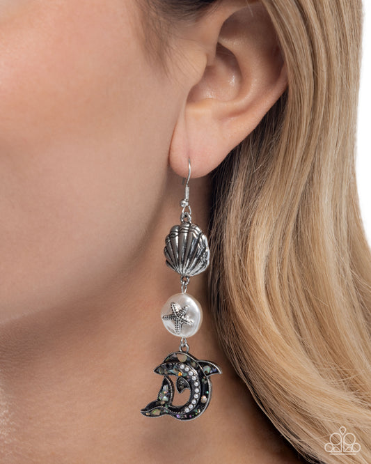 Delightful Dolphin - Paparazzi Earring Image