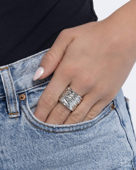 Textured Tenor - Silver - Paparazzi Ring Image