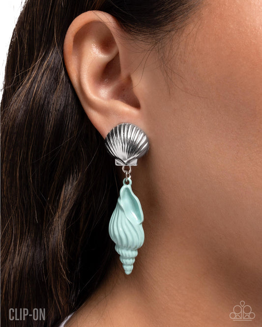 Coastal Collage - Blue - Paparazzi Earring Image