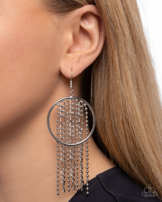 Laborious Lure - Silver - Paparazzi Earring Image