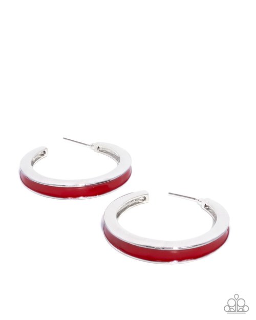 Painted Prowess - Red - Paparazzi Earring Image