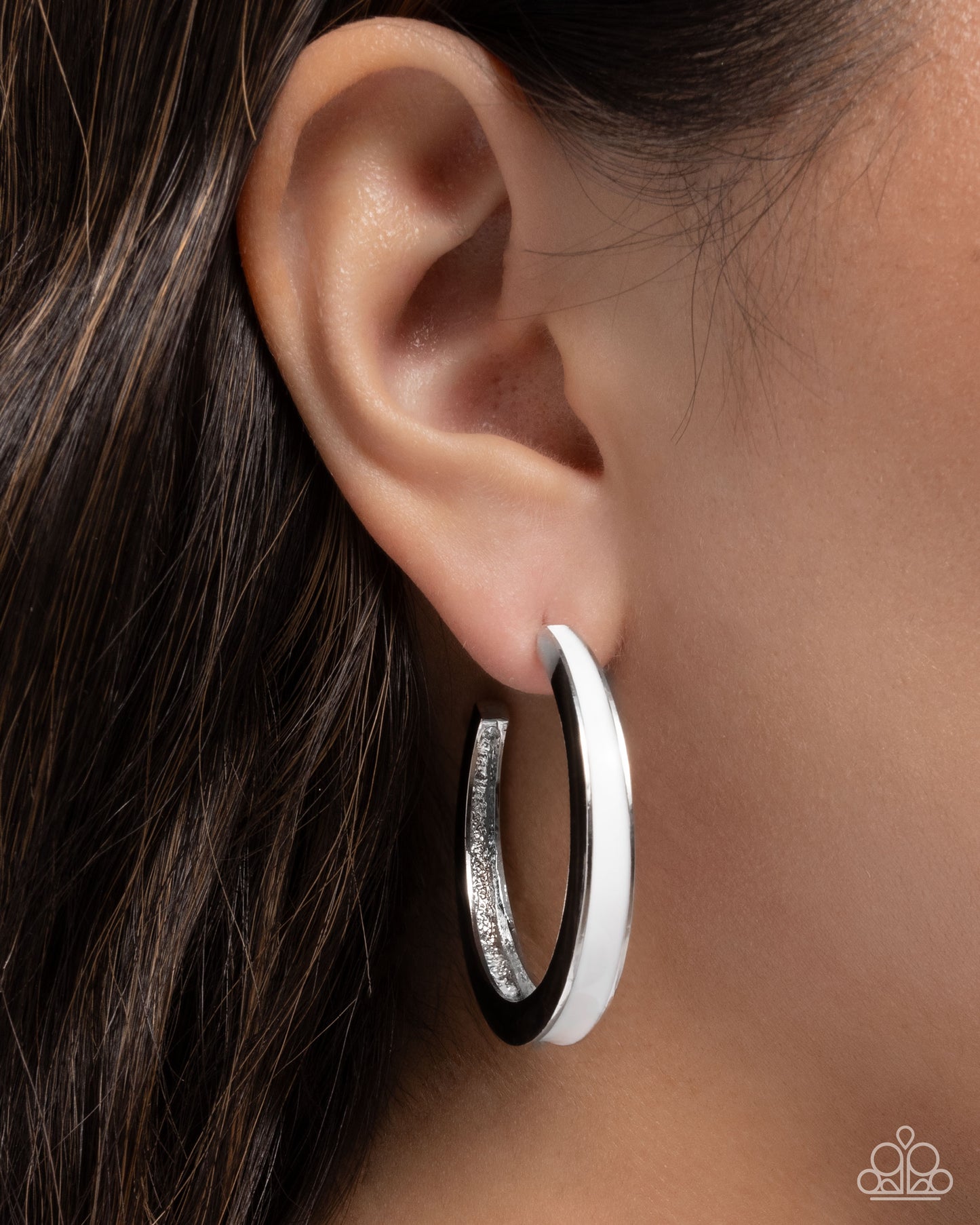 Painted Prowess - White - Paparazzi Earring Image