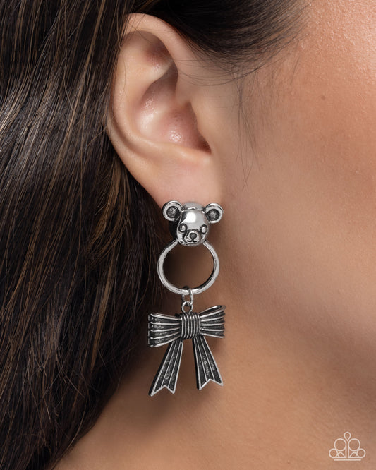 Bear in Mind - Silver - Paparazzi Earring Image