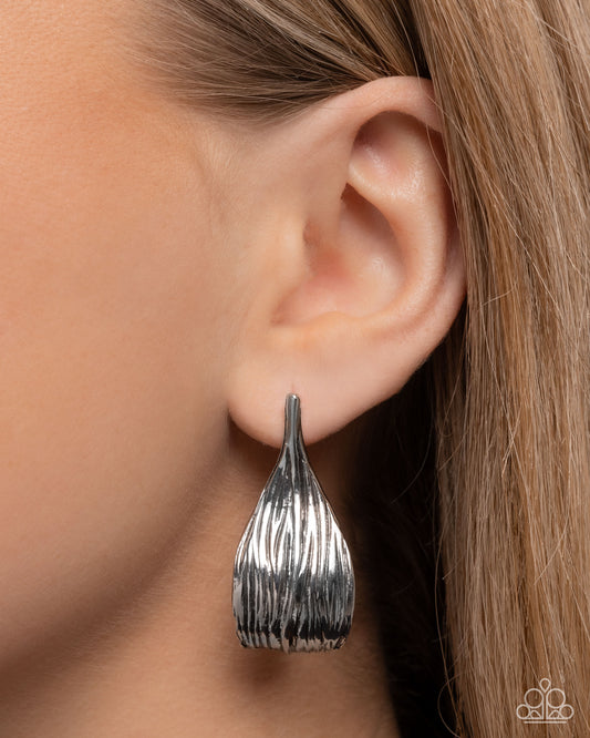 Curly Comfort - Silver - Paparazzi Earring Image
