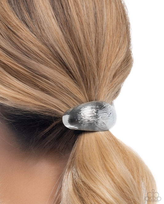 Iconic Indentation - Silver - Paparazzi Hair Accessories Image