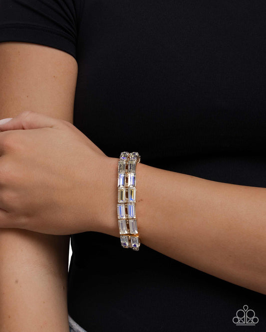 Symmetrical Statement - Yellow - Paparazzi Bracelet Image