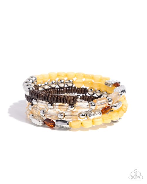 Eclectic Empire - Yellow - Paparazzi Bracelet Image